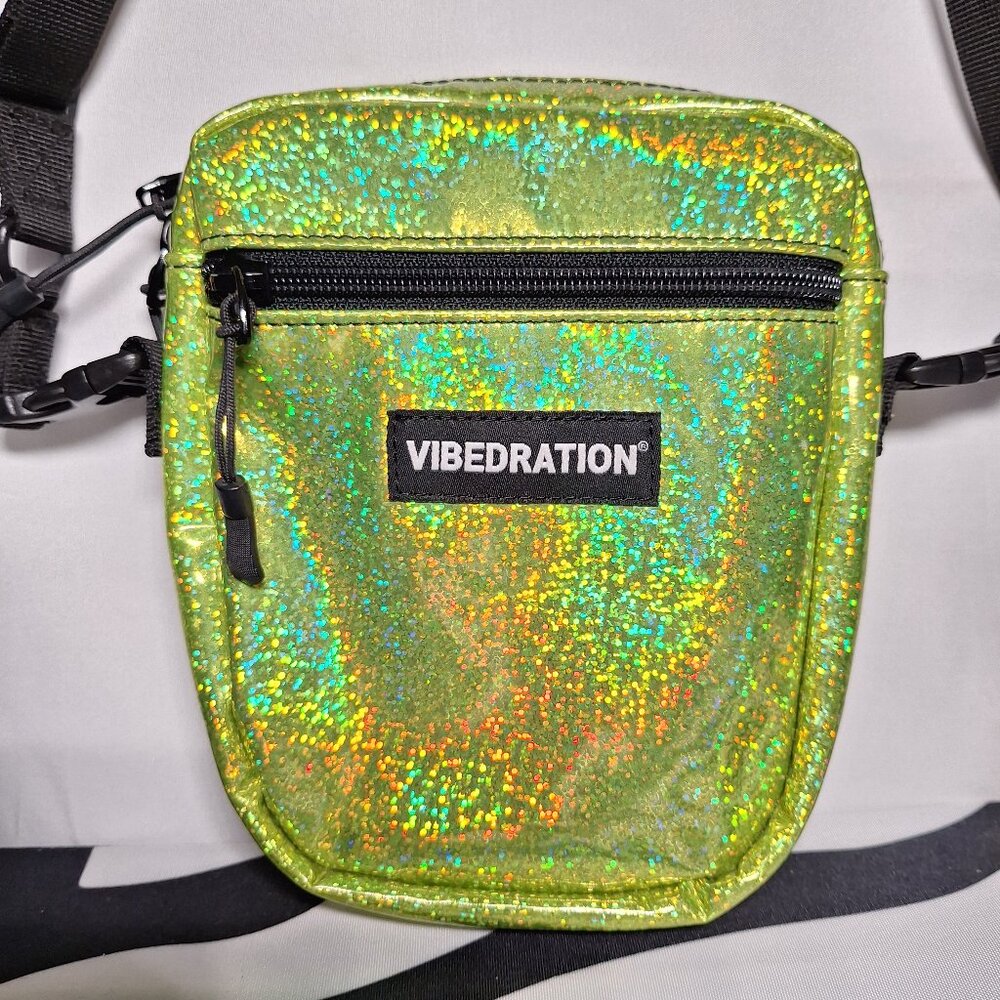 Vibedration Messenger/Crossbody Bag - yellow-green glitter - Used